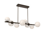Gaia Twisted Branch Chandelier - Flat Bronze / Opal White