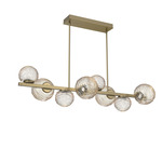 Gaia Twisted Branch Chandelier - Gilded Brass / Amber