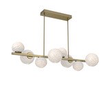 Gaia Twisted Branch Chandelier - Gilded Brass / Opal White