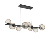 Gaia Twisted Branch Chandelier - Matte Black / Amber