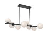 Gaia Twisted Branch Chandelier - Matte Black / Opal White