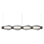 Gem Mandrel Linear Chandelier - Matte Black / Smoke