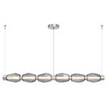 Gem Mandrel Linear Chandelier - Beige Silver / Smoke