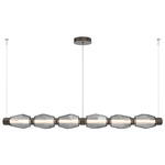 Gem Mandrel Linear Chandelier - Flat Bronze / Smoke