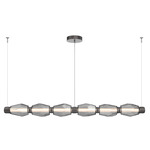 Gem Mandrel Linear Chandelier - Gilded Brass / Smoke