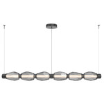 Gem Mandrel Linear Chandelier - Matte Black / Smoke
