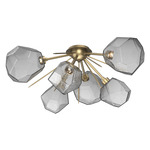 Gem Starburst Ceiling Light - Gilded Brass / Smoke