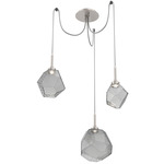 Gem Swag Multi Light Pendant - Beige Silver / Smoke