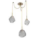 Gem Swag Multi Light Pendant - Gilded Brass / Smoke