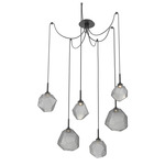 Gem Swag Multi Light Pendant - Matte Black / Smoke