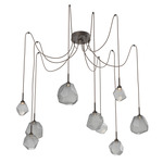 Gem Swag Multi Light Pendant - Flat Bronze / Smoke
