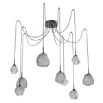 Gem Swag Multi Light Pendant - Matte Black / Smoke