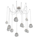 Gem Swag Multi Light Pendant - Beige Silver / Smoke