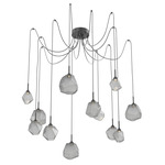 Gem Swag Multi Light Pendant - Matte Black / Smoke