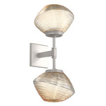 Mesa Double Wall Sconce - Beige Silver / Mesa Amber