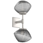 Mesa Double Wall Sconce - Beige Silver / Mesa Smoke