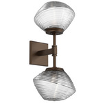 Mesa Double Wall Sconce - Flat Bronze / Mesa Clear