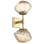 Mesa Double Wall Sconce - Gilded Brass / Mesa Amber