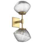 Mesa Double Wall Sconce - Gilded Brass / Mesa Clear