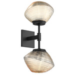 Mesa Double Wall Sconce - Matte Black / Mesa Amber