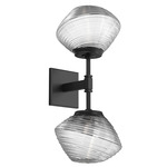 Mesa Double Wall Sconce - Matte Black / Mesa Clear