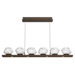Mesa Linear Chandelier - Flat Bronze / Mesa Clear