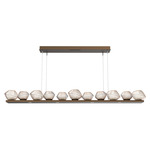 Mesa Linear Chandelier - Flat Bronze / Mesa Amber