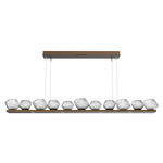Mesa Linear Chandelier - Flat Bronze / Mesa Clear