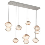 Mesa Linear Multi Light Pendant - Beige Silver / Mesa Amber