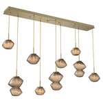 Mesa Linear Multi Light Pendant - Gilded Brass / Mesa Bronze
