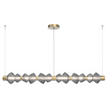 Mesa Mandrel Linear Chandelier - Gilded Brass / Mesa Smoke