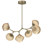 Mesa Modern Branch Chandelier - Gilded Brass / Mesa Amber