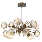 Mesa Oval Starburst Chandelier - Flat Bronze / Mesa Amber
