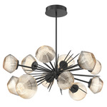 Mesa Oval Starburst Chandelier - Matte Black / Mesa Amber
