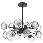Mesa Oval Starburst Chandelier - Matte Black / Mesa Clear