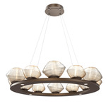 Mesa Ring Chandelier - Flat Bronze / Mesa Amber