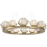 Mesa Ring Chandelier - Gilded Brass / Mesa Amber