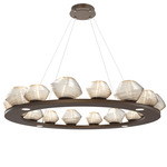 Mesa Ring Chandelier - Flat Bronze / Mesa Amber