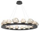 Mesa Ring Chandelier - Matte Black / Mesa Amber
