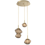 Mesa Round Multi Light Pendant - Gilded Brass / Mesa Bronze