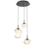 Mesa Round Multi Light Pendant - Matte Black / Mesa Amber