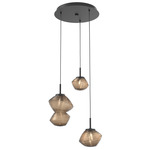 Mesa Round Multi Light Pendant - Matte Black / Mesa Bronze