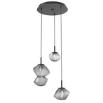 Mesa Round Multi Light Pendant - Matte Black / Mesa Smoke