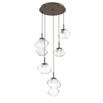 Mesa Round Multi Light Pendant - Flat Bronze / Mesa Clear