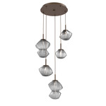 Mesa Round Multi Light Pendant - Flat Bronze / Mesa Smoke