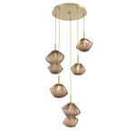 Mesa Round Multi Light Pendant - Gilded Brass / Mesa Bronze