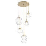 Mesa Round Multi Light Pendant - Gilded Brass / Mesa Clear