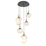 Mesa Round Multi Light Pendant - Matte Black / Mesa Amber