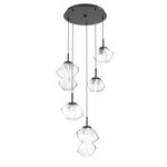 Mesa Round Multi Light Pendant - Matte Black / Mesa Clear