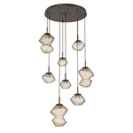 Mesa Round Multi Light Pendant - Flat Bronze / Mesa Amber